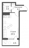 Квартира-Студия 26,9 м2 в новом доме(ЖК Аквилон-Парк). Год постройки дома 2023 г.